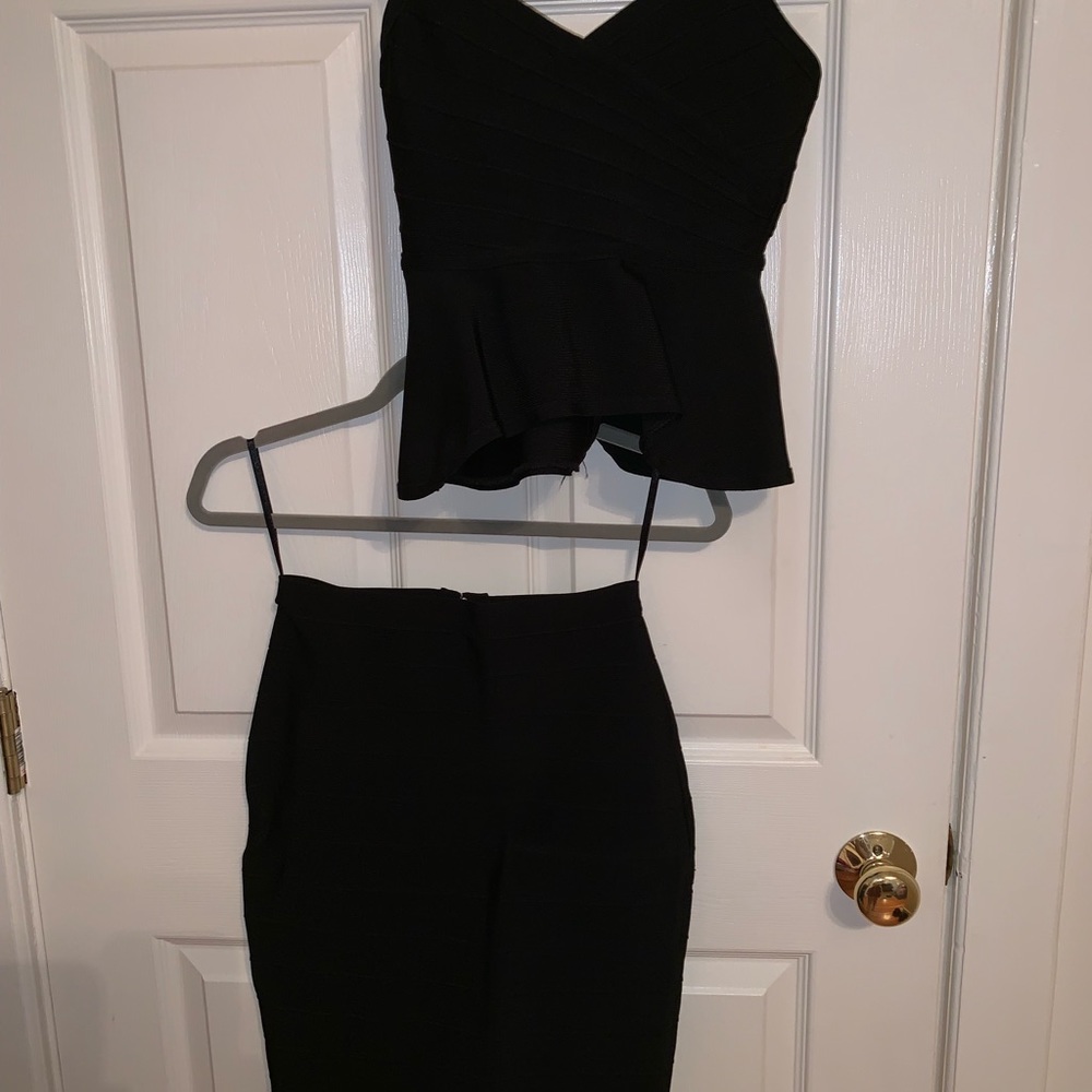 Black skirt set.